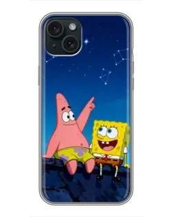 Чохол для iPhone 14 Plus з картинкою «Губка Боб та Патрік вночі» Чохол для iPhone 14 Plus з картинкою «Губка Боб та Патрік вночі»