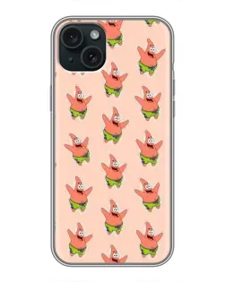Чохол для iPhone 14 Plus з картинкою «Патрік Стар паттерн»