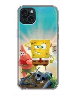 Чохол для iPhone 14 Plus з картинкою «Спанч Боб переможець»