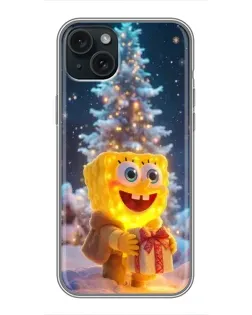 Чохол для iPhone 14 Plus з картинкою «Різдвяний Спанч Боб»