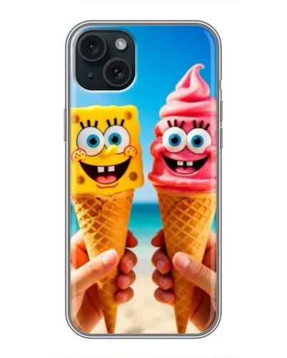 Чохол для iPhone 14 Plus з картинкою «Спанч Боб морозиво»