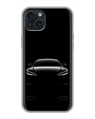 Чохол для iPhone 14 Plus з картинкою «Силует Tesla Night»