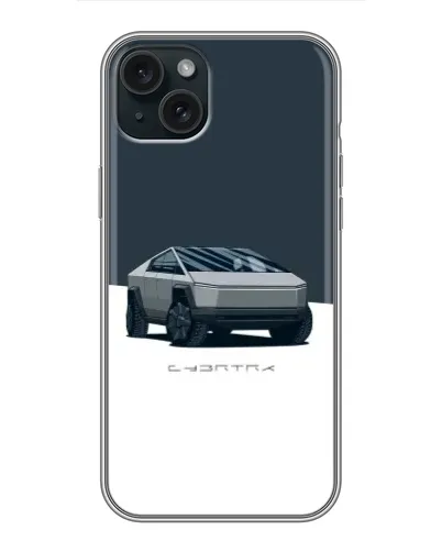 Чохол для iPhone 14 Plus з картинкою «Сріблястий Cybertruck Tesla»