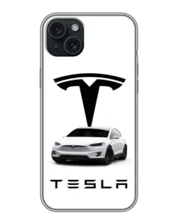 Чохол для iPhone 14 Plus з картинкою «Tesla White Style»