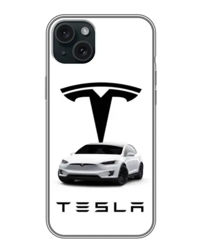Чохол для iPhone 14 Plus з картинкою «Tesla White Style»