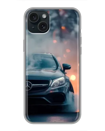 Чохол для iPhone 14 Plus з картинкою «Mercedes — нічне місто»
