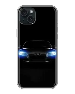 Чохол для iPhone 14 Plus з картинкою «Audi в неоні»