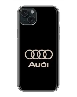 Чохол для iPhone 14 Plus з картинкою «Audi — золотий логотип»