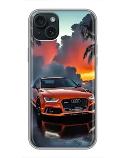 Чохол для iPhone 14 Plus з картинкою «Audi — захід сонця»