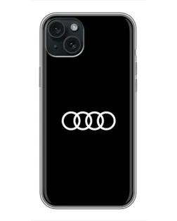 Чохол для iPhone 14 Plus з картинкою «Audi White Logo»