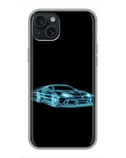 Чохол для iPhone 14 Plus з картинкою «Неоновий контур Lamborghini»