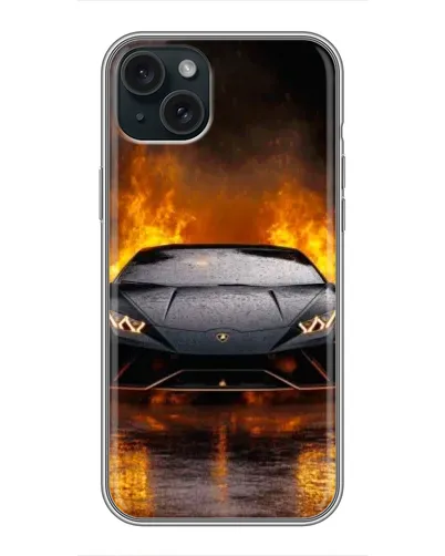 Чохол для iPhone 14 Plus з картинкою «Lamborghini у вогні»