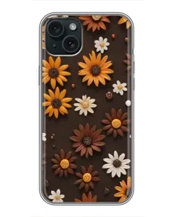 Чохол для iPhone 14 Plus з картинкою «Візерунок з маленьких соняшників»