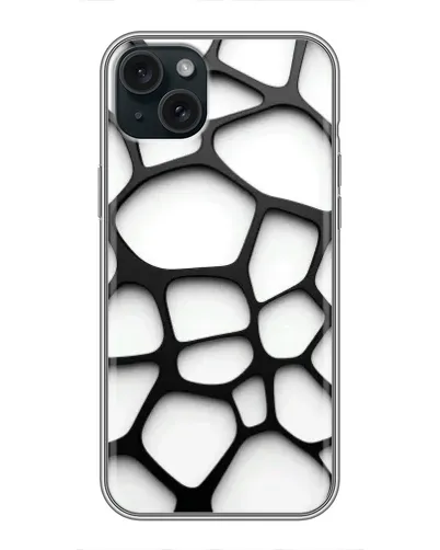 Чохол для iPhone 14 Plus з картинкою «Біла об'ємна сітка»