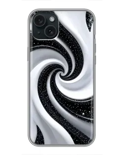 Чохол для iPhone 14 Plus з картинкою «Чорно-біла спіраль»