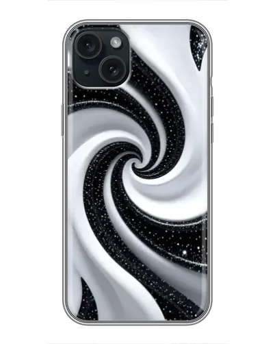 Чохол для iPhone 14 Plus з картинкою «Чорно-біла спіраль»