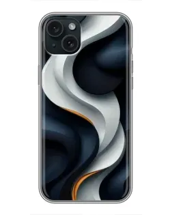 Чохол для iPhone 14 Plus з картинкою «Об'ємні чорно-білі стрічки»