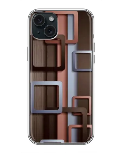 Чохол для iPhone 14 Plus з картинкою «Коричневі об'ємні квадрати»