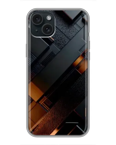 Чохол для iPhone 14 Plus з картинкою «Чорні геометричні блоки»