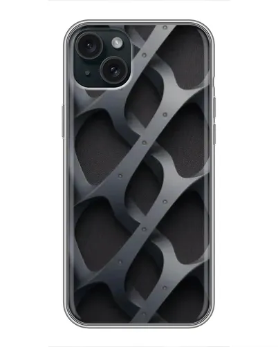 Чохол для iPhone 14 Plus з картинкою «Об'ємне сіре плетіння»