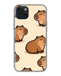 Чохол для iPhone 14 Plus з картинкою «Паттерн милих капібар»