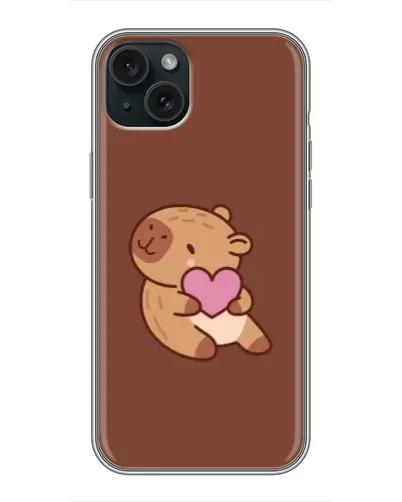 Чохол для iPhone 14 Plus з картинкою «Капібара з серцем»