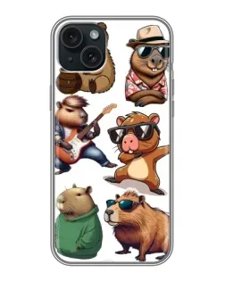 Чохол для iPhone 14 Plus з картинкою «Круті капібари музиканти»