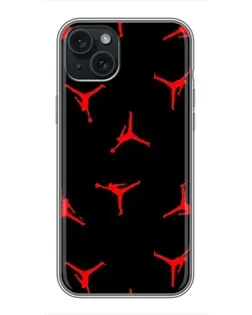 Чохол для iPhone 15 Plus з картинкою «Jordan Red Pattern»