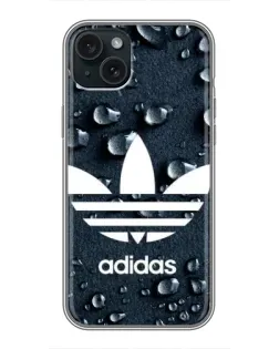Чохол для iPhone 15 Plus з картинкою «Adidas Trefoil Blue»