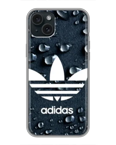 Чохол для iPhone 15 Plus з картинкою «Adidas Trefoil Blue»