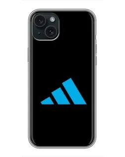 Чохол для iPhone 15 Plus з картинкою «Adidas Cyan Logo»