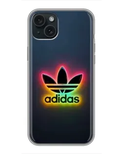 Чохол для iPhone 15 Plus з картинкою «Неоновий Adidas»