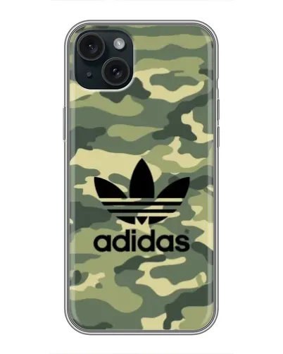 Чохол для iPhone 15 Plus з картинкою «Мілітарі стиль Adidas»