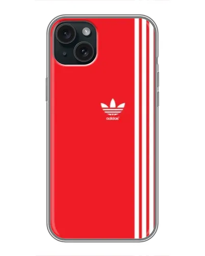 Чохол для iPhone 15 Plus з картинкою «Червоний мінімалізм Adidas»