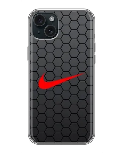 Чохол для iPhone 15 Plus з картинкою «Nike — карбонова сітка»