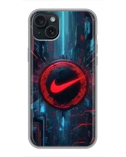 Чохол для iPhone 15 Plus з картинкою «Техногенний стиль Nike»