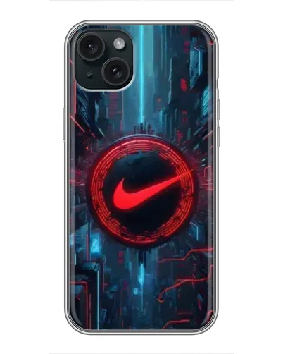 Чохол для iPhone 15 Plus з картинкою «Техногенний стиль Nike»
