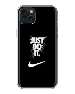 Чохол для iPhone 15 Plus з картинкою «Текстовий принт Nike»