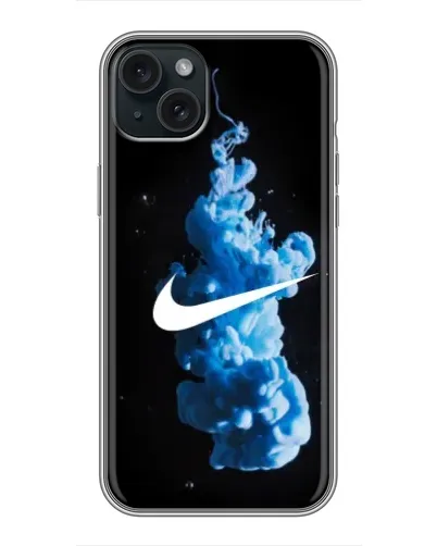 Чохол для iPhone 15 Plus з картинкою «Nike та синій дим»
