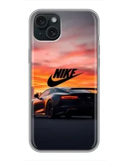 Чохол для iPhone 15 Plus з картинкою «Nike та суперкар»