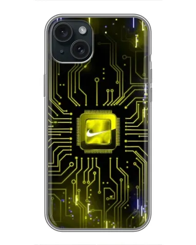 Чохол для iPhone 15 Plus з картинкою «Nike — золота іскра»