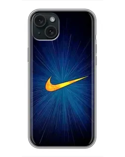 Чохол для iPhone 15 Plus з картинкою «Синій пульс Nike» Чохол для iPhone 15 Plus з картинкою «Синій пульс Nike»
