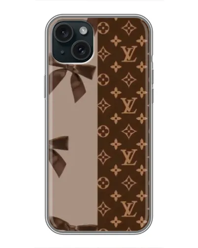 Чохол для iPhone 15 Plus з картинкою «Louis Vuitton — банти»