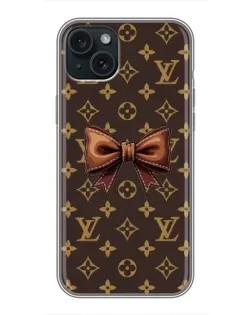 Чохол для iPhone 15 Plus з картинкою «LV з бантом»