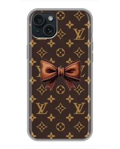 Чохол для iPhone 15 Plus з картинкою «LV з бантом»
