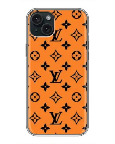Чохол для iPhone 15 Plus з картинкою «Помаранчевий стиль LV»