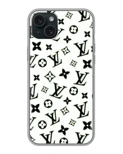 Чохол для iPhone 15 Plus з картинкою «Монохромний хаос LV»
