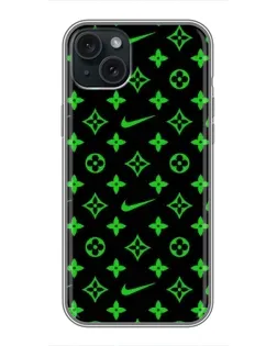 Чохол для iPhone 15 Plus з картинкою «Неоновий принт LV»