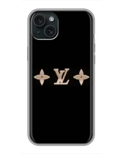Чохол для iPhone 15 Plus з картинкою «Louis Vuitton — мінімалізм»