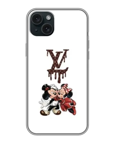 Чохол для iPhone 15 Plus з картинкою «LV та Міккі Маус»